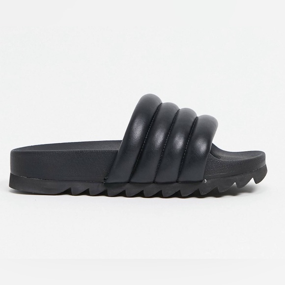 Steve Madden Padded Canny Black Slides sz 8 - Picture 3 of 16